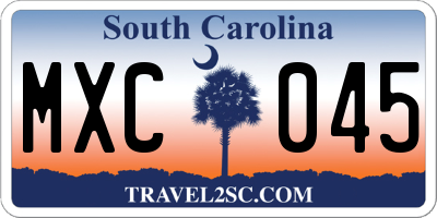 SC license plate MXC045