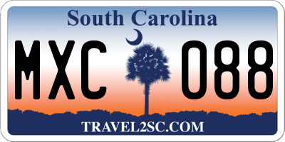 SC license plate MXC088