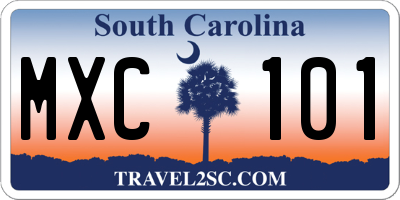 SC license plate MXC101