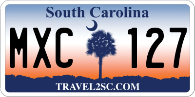 SC license plate MXC127