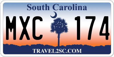 SC license plate MXC174