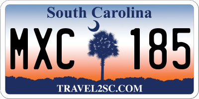 SC license plate MXC185