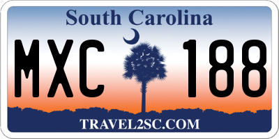 SC license plate MXC188