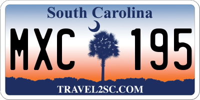 SC license plate MXC195
