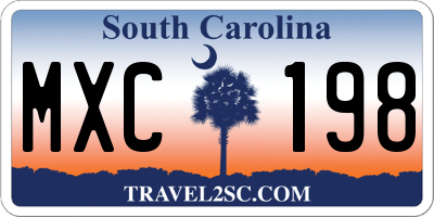 SC license plate MXC198