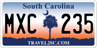 SC license plate MXC235