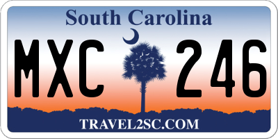 SC license plate MXC246