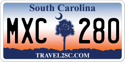 SC license plate MXC280