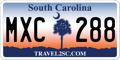 SC license plate MXC288