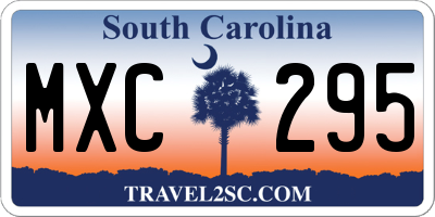SC license plate MXC295
