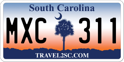 SC license plate MXC311