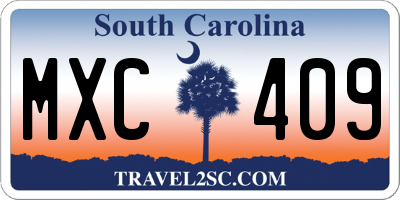 SC license plate MXC409