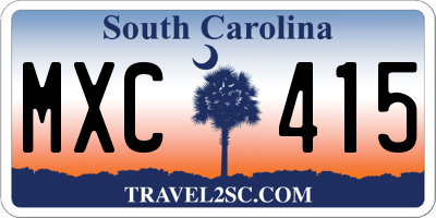 SC license plate MXC415