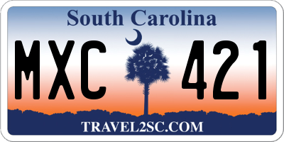 SC license plate MXC421