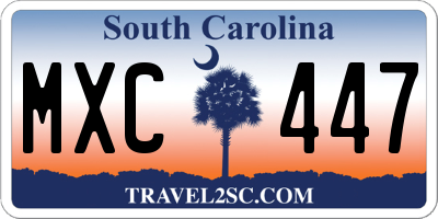SC license plate MXC447