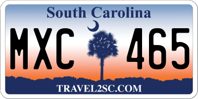 SC license plate MXC465