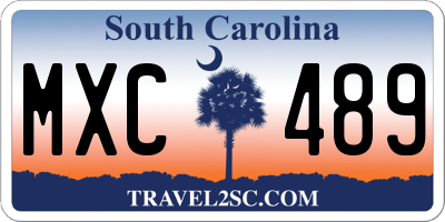 SC license plate MXC489