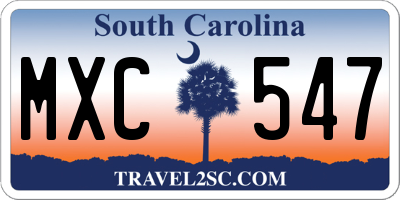 SC license plate MXC547
