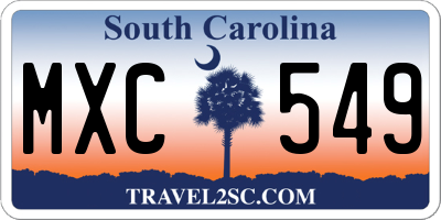 SC license plate MXC549