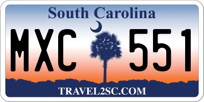 SC license plate MXC551