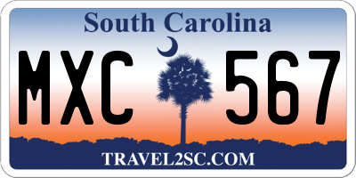 SC license plate MXC567