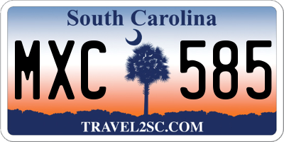 SC license plate MXC585