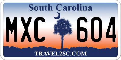 SC license plate MXC604