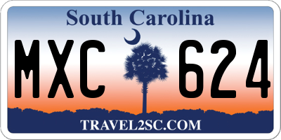 SC license plate MXC624