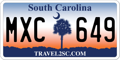 SC license plate MXC649