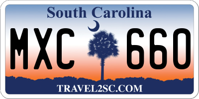 SC license plate MXC660