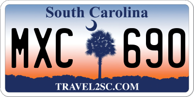 SC license plate MXC690