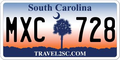 SC license plate MXC728