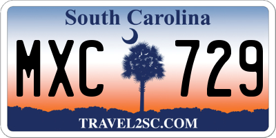 SC license plate MXC729