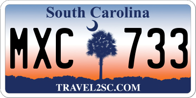 SC license plate MXC733
