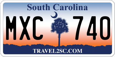 SC license plate MXC740