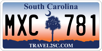 SC license plate MXC781