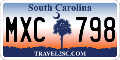 SC license plate MXC798