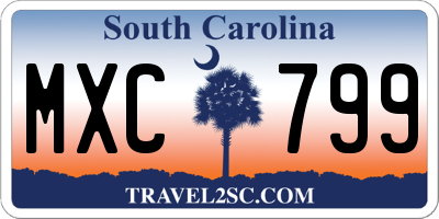 SC license plate MXC799