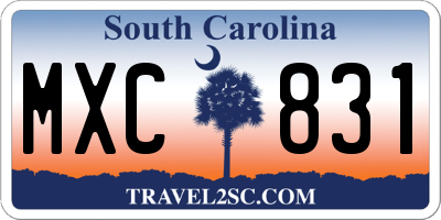 SC license plate MXC831