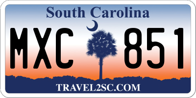 SC license plate MXC851