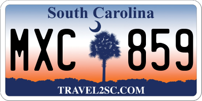 SC license plate MXC859