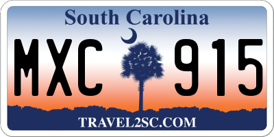 SC license plate MXC915