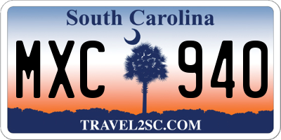 SC license plate MXC940