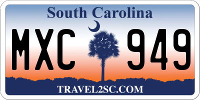 SC license plate MXC949