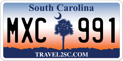SC license plate MXC991