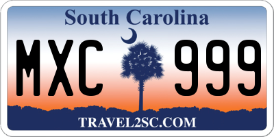 SC license plate MXC999