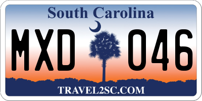 SC license plate MXD046