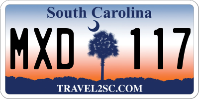 SC license plate MXD117