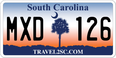 SC license plate MXD126