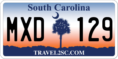 SC license plate MXD129